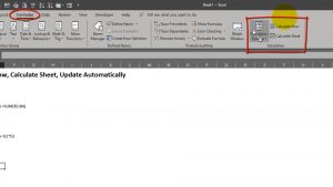Update Excel Formulas Automatically